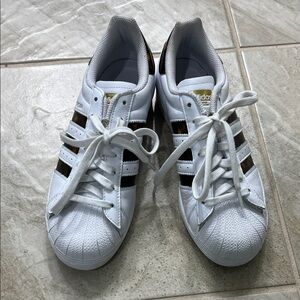 Women's Adidas White and Black Athletic Shoes